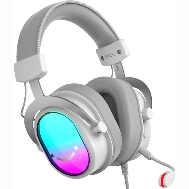 Наушники - Наушники Fifine 7.1 White RGB (H16W)#2