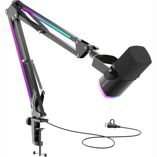 Микрофоны - Микрофон динамический Fifine USB/XLR Black (AM8PROT)#2