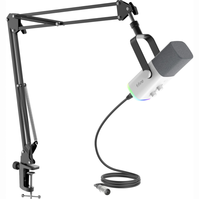 Микрофоны - Микрофон динамический Fifine USB/XLR White (AM8TW)#3