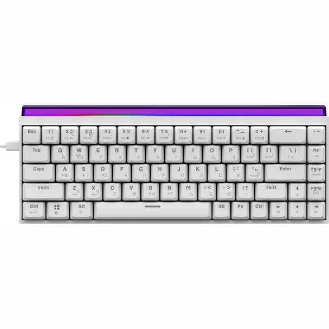 Клавиатура и мыши - Клавиатура Ajazz NK68 Red Switch White USB-C (NK68-R-W)#2