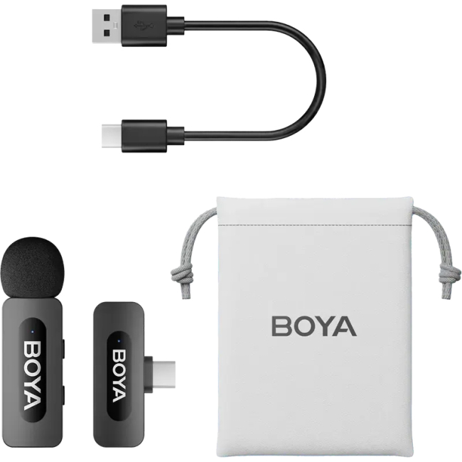 Мікрофони - Петличний мікрофон Boya Type-C Black (BY-V10)#4
