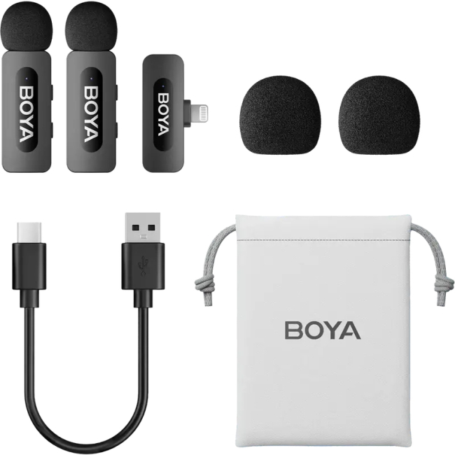Мікрофони - Петличний мікрофон Boya Lightning Black (BY-V2)#5