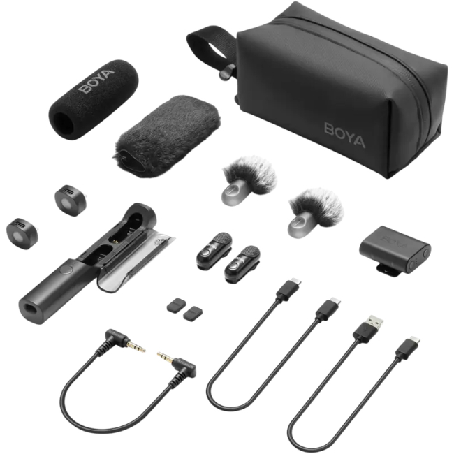 Микрофоны - Беспроводной микрофон Boya Magic Type-C/Lightning Black (Magic-02)#2