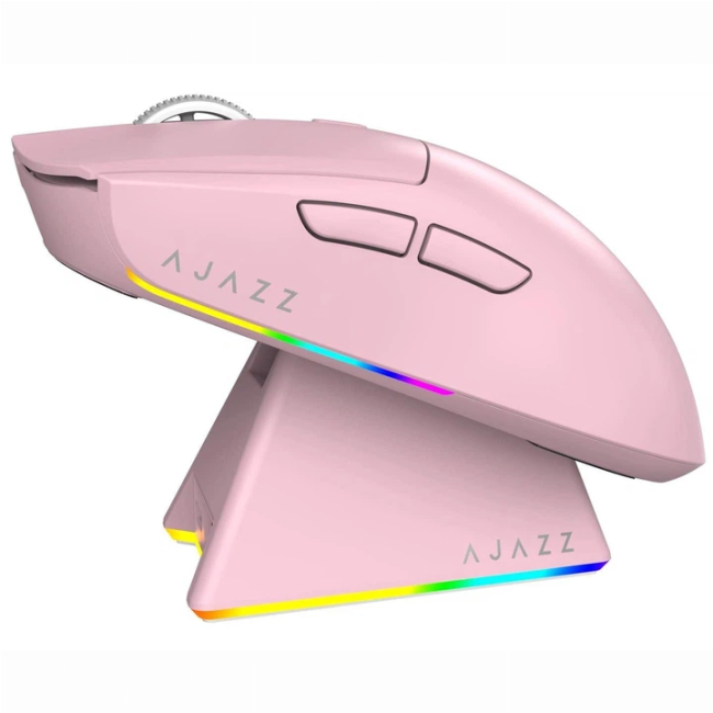 Клавіатура і миші - ​Мишка Ajazz AJ139 V2 MC Wireless/Bluetooth/USB Pink Charging Dock (AJ139-V2-MC-Pink)#3
