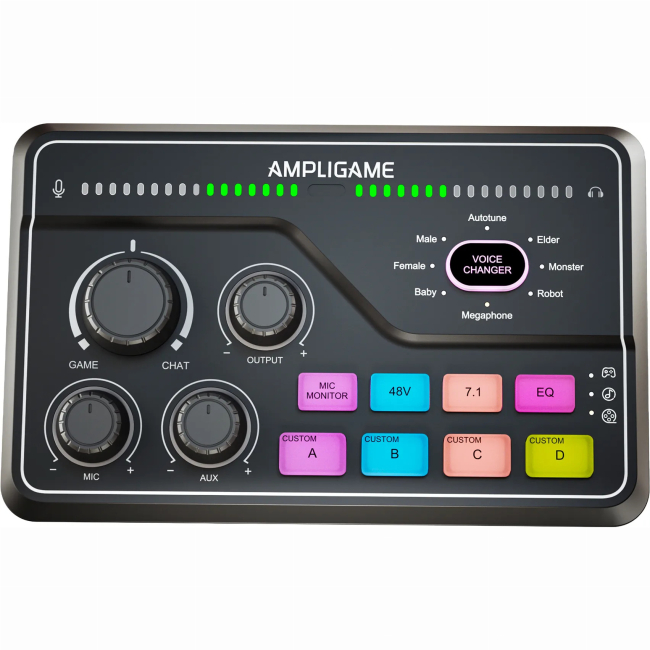 Блогерство и стриминг - Микшерный пульт Fifine gaming sound card Black (SC8) #2