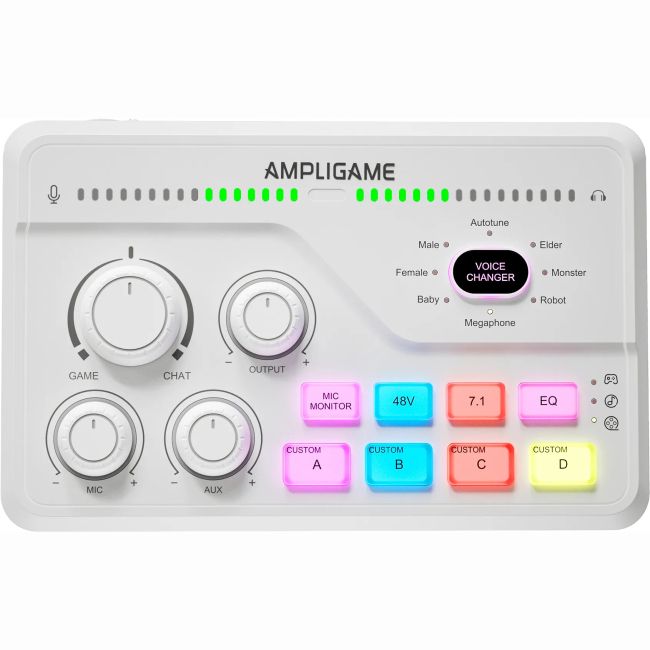 Блогерство и стриминг - Микшерный пульт Fifine gaming sound card White (SC8W) #2