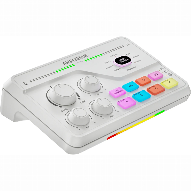 Блогерство и стриминг - Микшерный пульт Fifine gaming sound card White (SC8W) #3