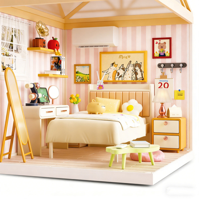 Конструкторы с уникальными деталями - Конструктор-румбокс Mini House Интерьер Спальня (8004)#4