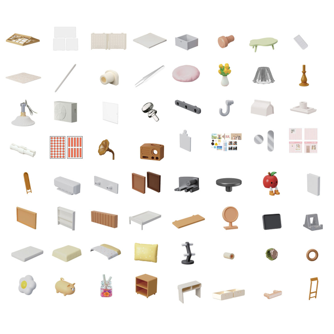 Конструкторы с уникальными деталями - Конструктор-румбокс Mini House Интерьер Спальня (8004)#5