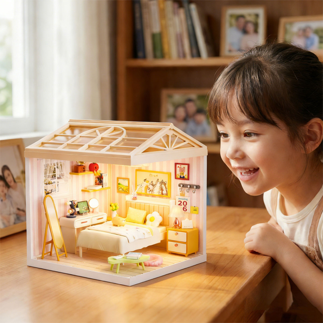 Конструкторы с уникальными деталями - Конструктор-румбокс Mini House Интерьер Спальня (8004)#7