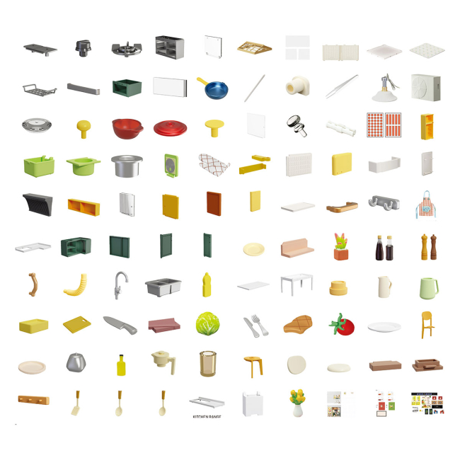 Конструкторы с уникальными деталями - Конструктор-румбокс Mini House Интерьер Кухня (8005)#5