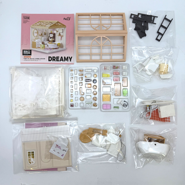 Конструктори з унікальними деталями - Конструктор-румбокс Mini House Інтер'єр Ванна кімната (8009)#5