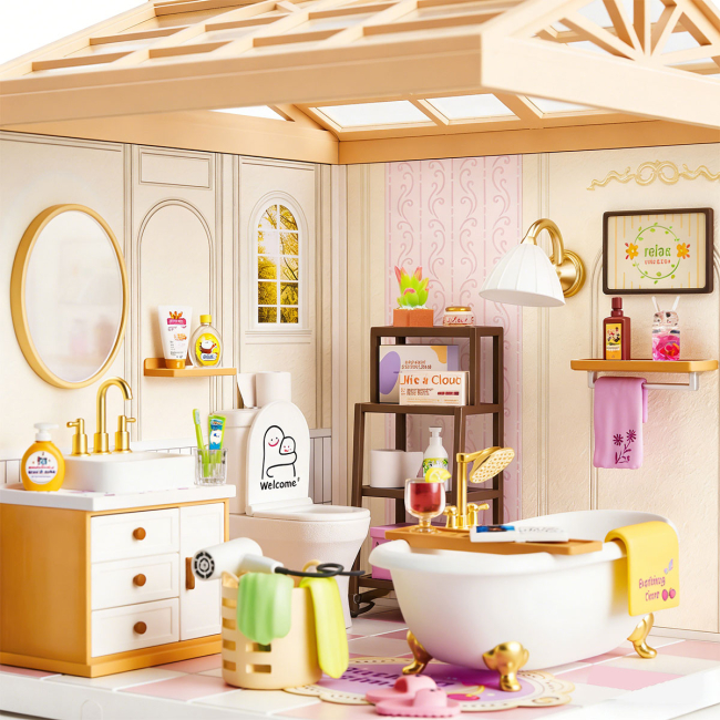 Конструктори з унікальними деталями - Конструктор-румбокс Mini House Інтер'єр Ванна кімната (8009)#6