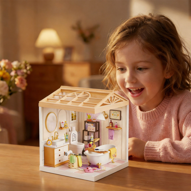 Конструктори з унікальними деталями - Конструктор-румбокс Mini House Інтер'єр Ванна кімната (8009)#7