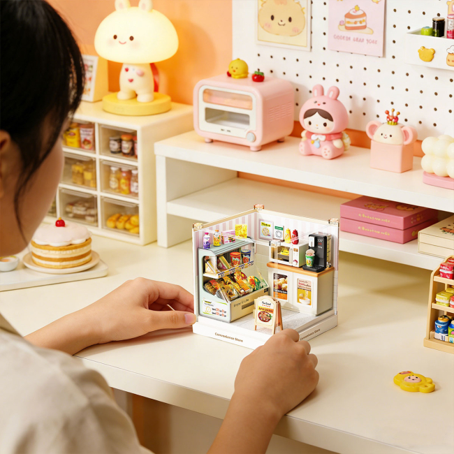 Конструктори з унікальними деталями - Конструктор-румбокс Mini House Інтер'єр Міні Цілодобовий магазин (8033)#5