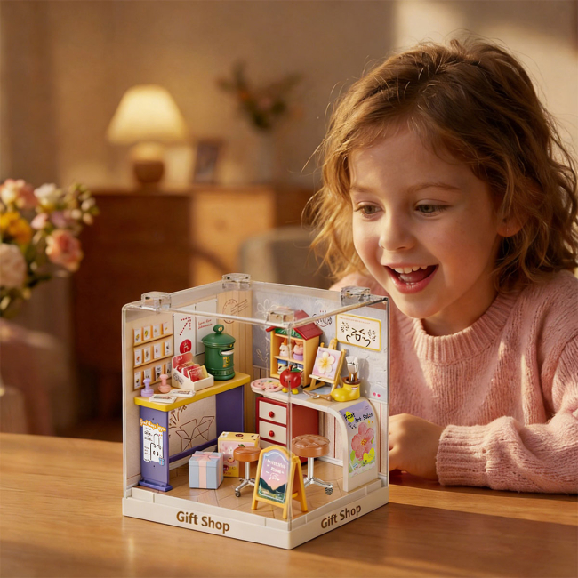 Конструктори з унікальними деталями - Конструктор-румбокс Mini House Інтер'єр Міні Крамниця подарунків (8037)#5