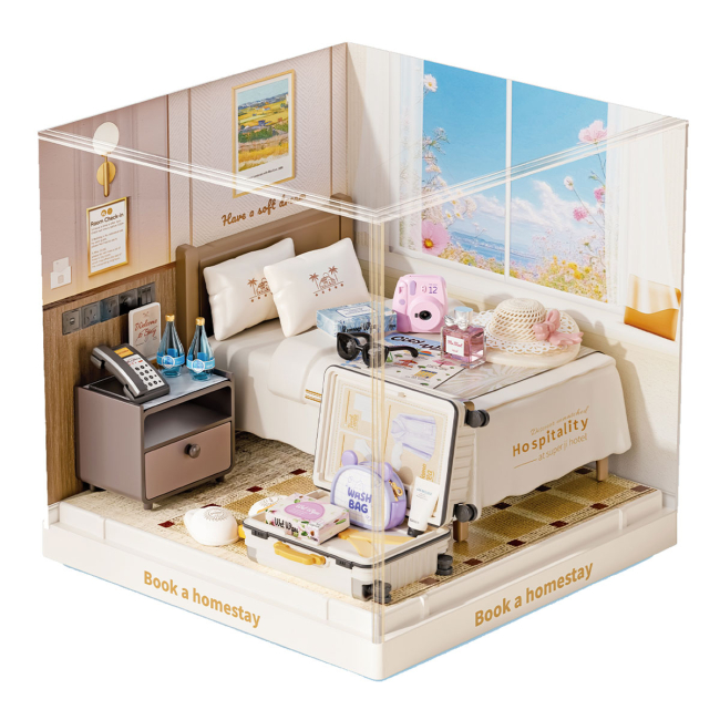 Конструктори з унікальними деталями - Конструктор-румбокс Mini House Інтер'єр Міні Готельний номер (8038)#2