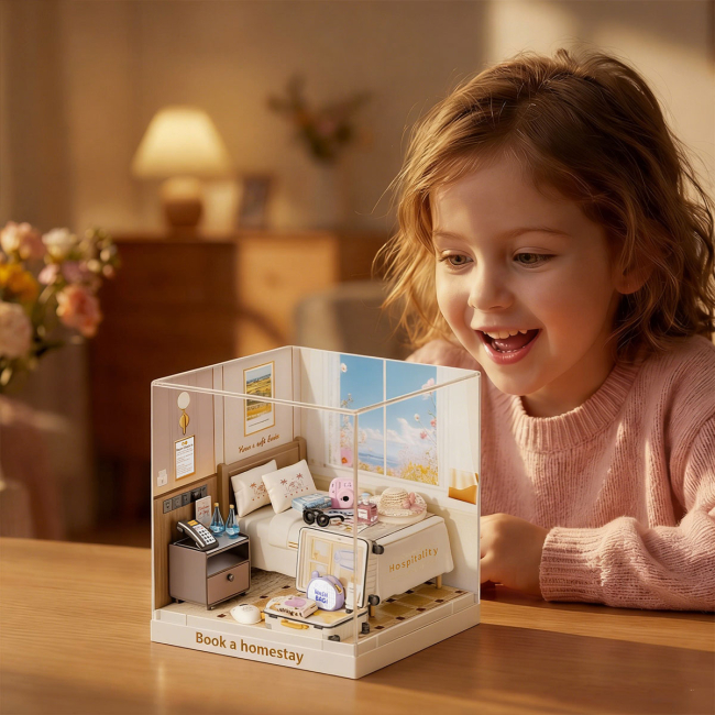 Конструктори з унікальними деталями - Конструктор-румбокс Mini House Інтер'єр Міні Готельний номер (8038)#4