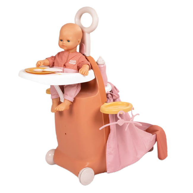 Меблі та будиночки - ​Ігровий набір Smoby Бебi Ньорс Розкладна валіза теракотова пудра 3 в 1 (7600220392)#2