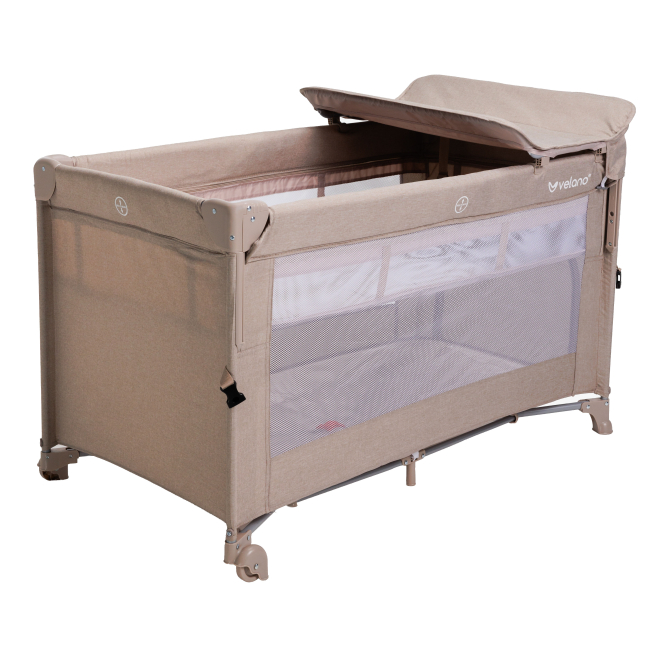 Манежи - Кроватка-манеж Velano Tino beige 2 в 1 (46161)#2