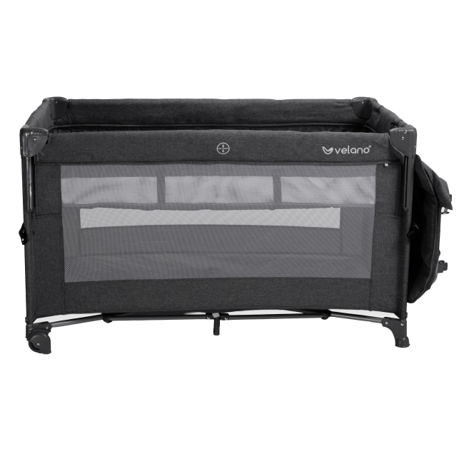 Манежи - Кроватка-манеж Velano Tino dark grey 2 в 1 (46160)#3