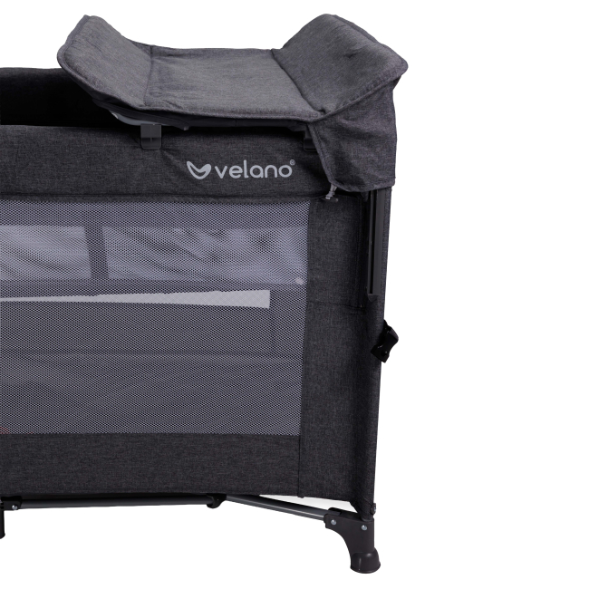 Манежи - Кроватка-манеж Velano Tino dark grey 2 в 1 (46160)#5
