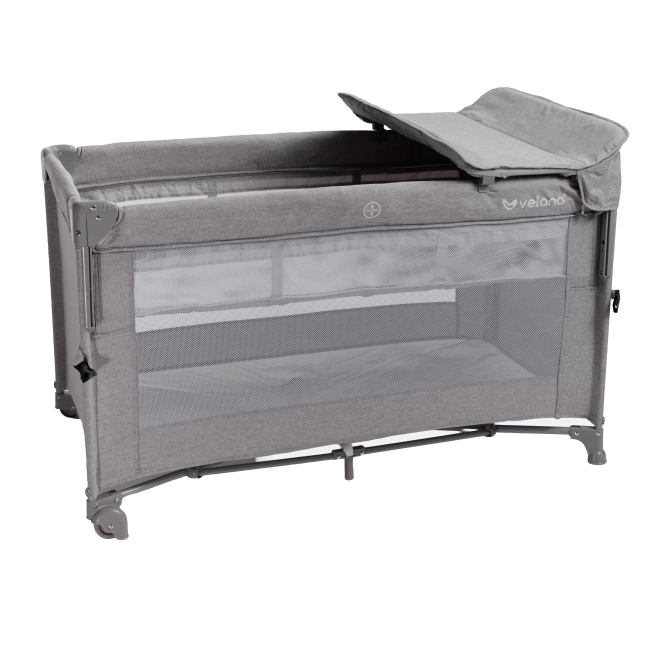 Манежи - Кроватка-манеж Velano Tino light grey 2 в 1 (46159)#2