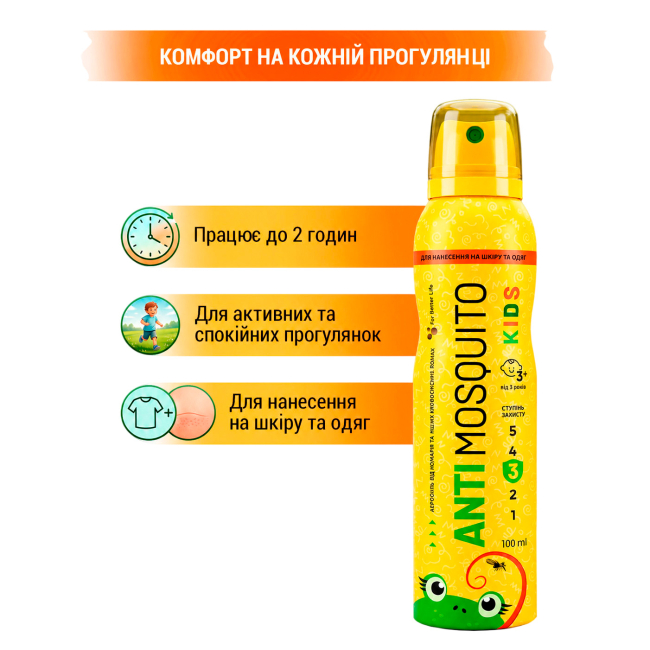 Засоби індивідуального захисту - Аерозоль Antimosquito Kids 100 мл (4820214193604)#2