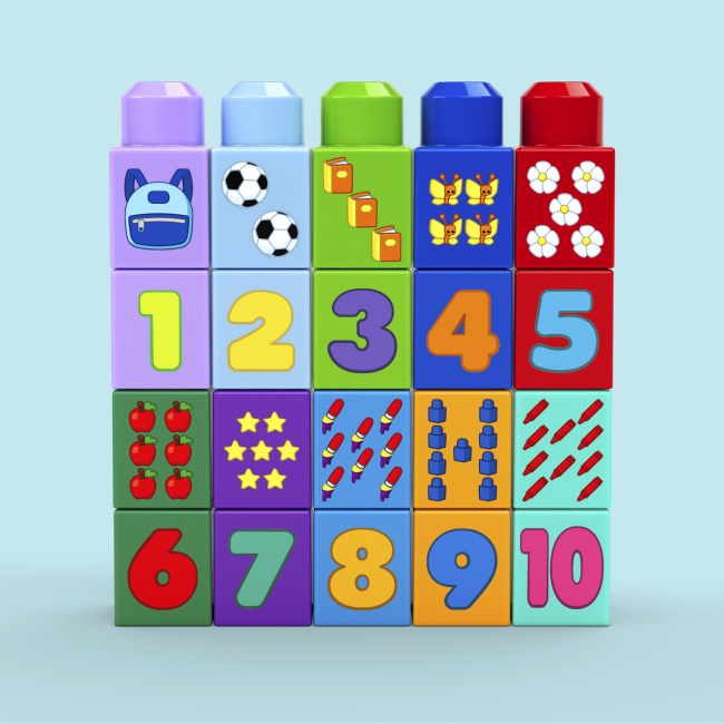 Блокові конструктори - Конструктор Mega Bloks Автобус з цифрами 45 деталей (JKG34)#3