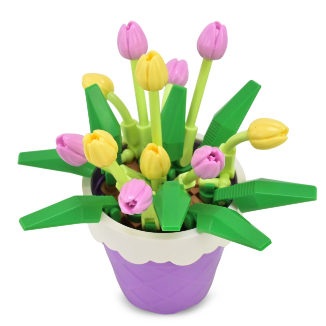 Конструкторы с уникальными деталями - Конструктор Sembo Block Тюльпаны 69 деталей (601291)#3