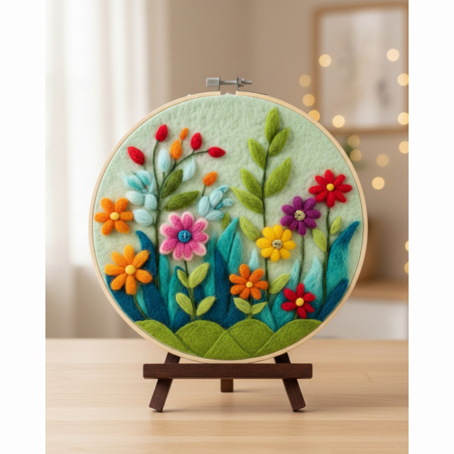 Набори для творчості - Набір для валяння картини з вовни Brushme Квітковий сад (EFL001)#2