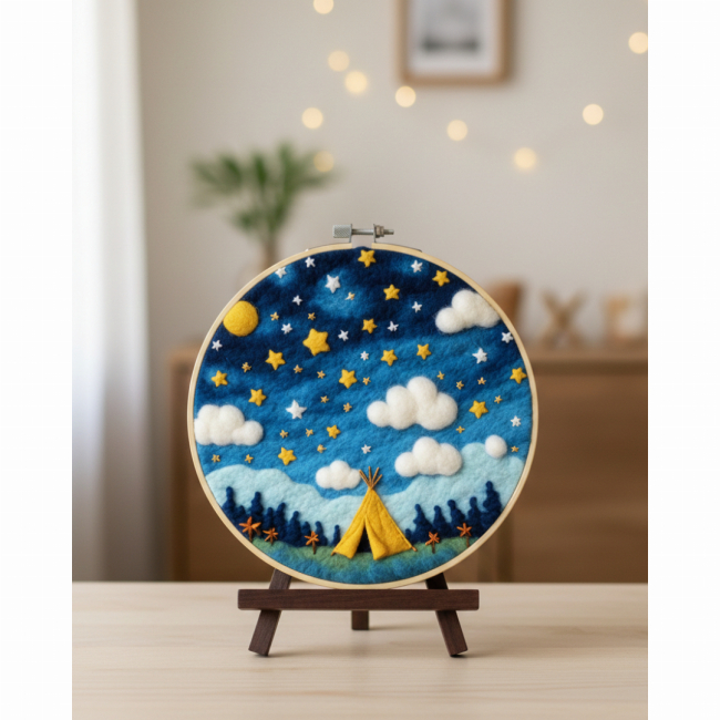 Набори для творчості - Набір для валяння картини з вовни Brushme Зоряна ніч (EFL004)#2