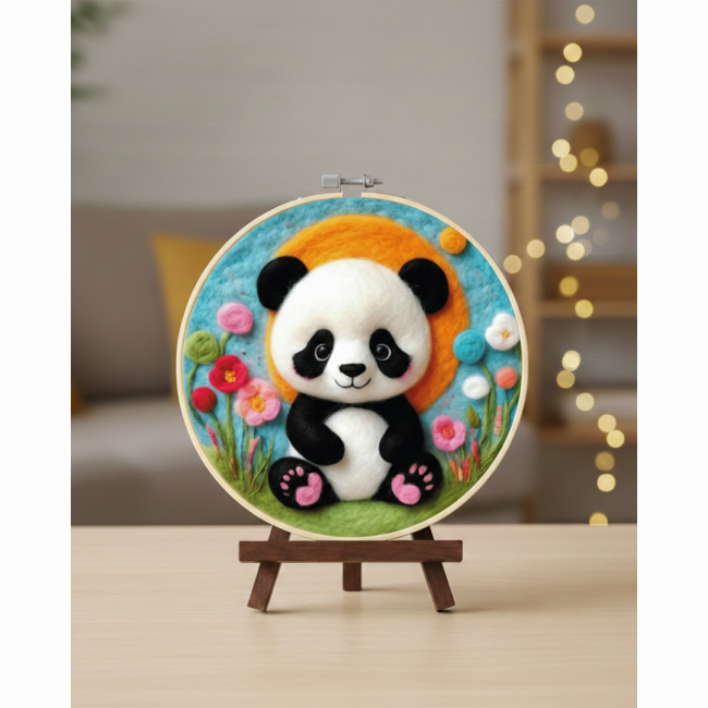 Набори для творчості - Набір для валяння картини з вовни Brushme Обійми панди (EFL007)#2