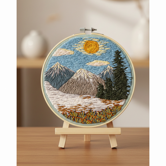 Наборы для творчества - Набор для вышивки гладью Brushme Тишина высоких гор (EMBR005)#2