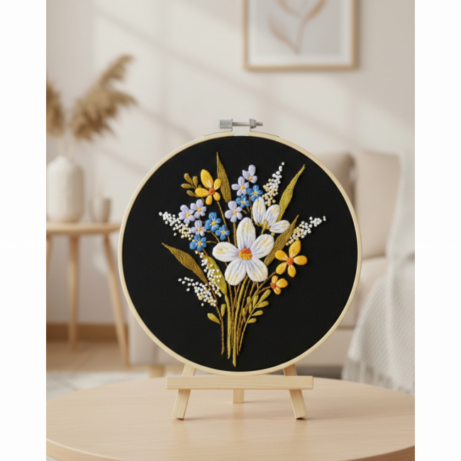 Наборы для творчества - Набор для вышивки гладью Brushme Ночной букет (EMBR012)#2