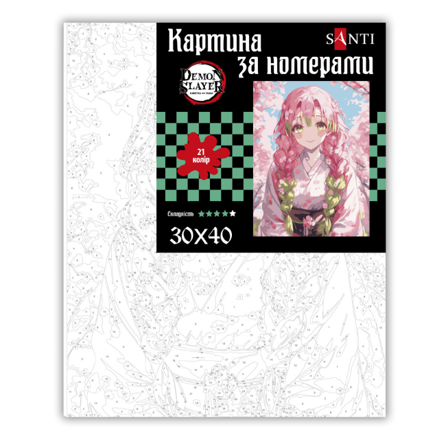 Товари для малювання - ​Картина за номерами Santi Demon Slayer Mitsuri Kanroji 30 х 40 см (955042)#2