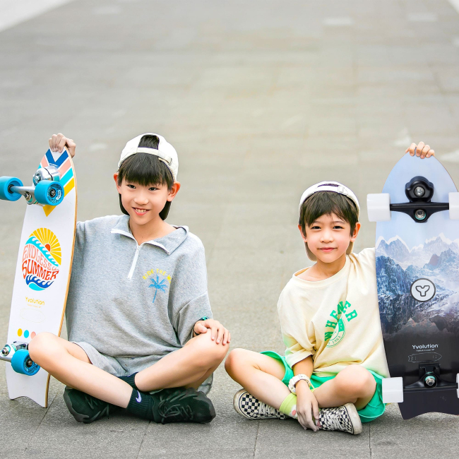 Пенниборд - ​Скейтборд Yvolution Dynamo Cruiser LED синий (YS52B2)#7