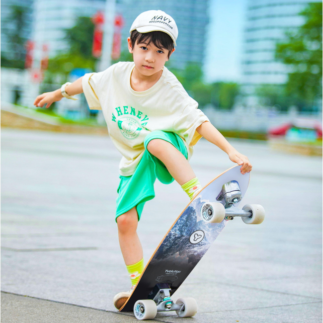 Пенниборд - Скейтборд Yvolution Fishtail Cruiser синий (YS48B2)#5