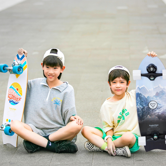 Пенниборд - Скейтборд Yvolution Fishtail Cruiser синий (YS48B2)#7