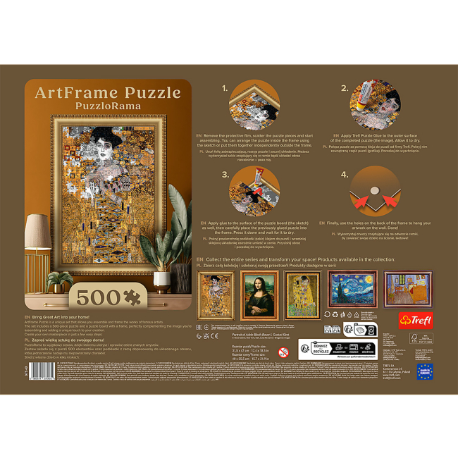 Пазлы - Пазл Trefl Art Густав Климт Адель Блох-Бауэр 500 элементов (37543)#5