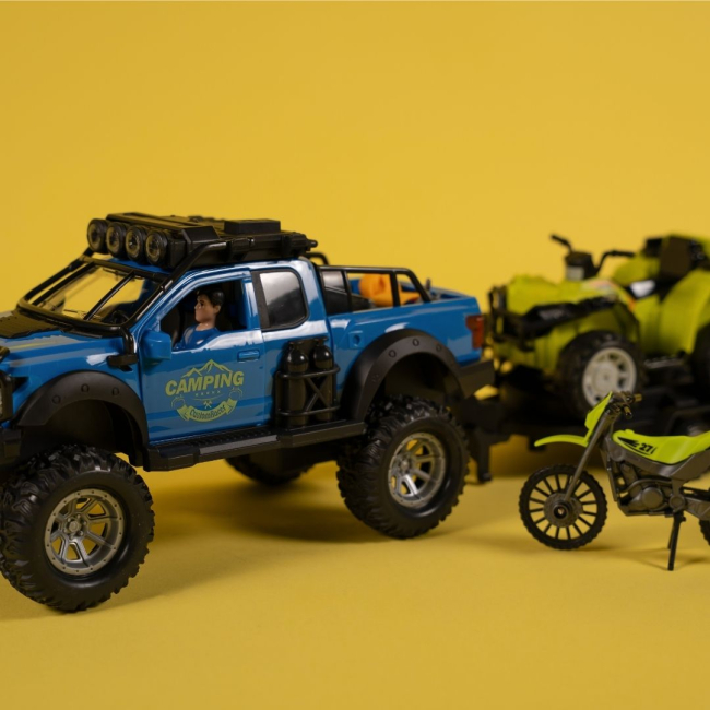 Автомоделі - ​Ігровий набір Otamanko Автотуризм Позашляховик з квадроциклом та мотоциклом (5320295)#8