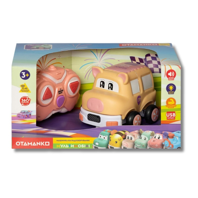 Радиоуправляемые модели - Машинка Otamanko Мультимобили поросенок бежевый (5320333)#2