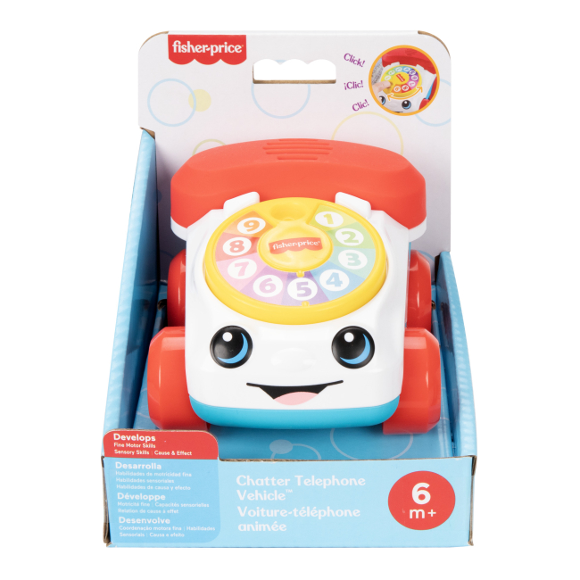 Развивающие игрушки - Развивающая игрушка Fisher-Price Машинка-каталка Веселый телефончик (JKD56)#4