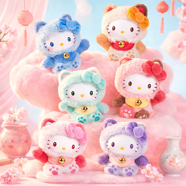 Персонажи мультфильмов - Мягкая игрушка-сюрприз на клипсе Pop Top Hello Kitty Сказочные желания (25MR-017)#2