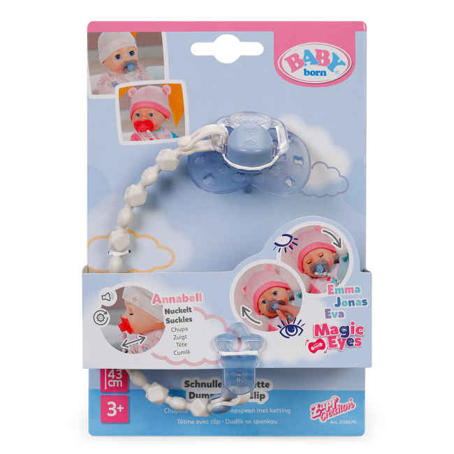 Одежда и аксессуары - Пустышка для куклы Baby Born на клипсе голубая (838679-1)#2