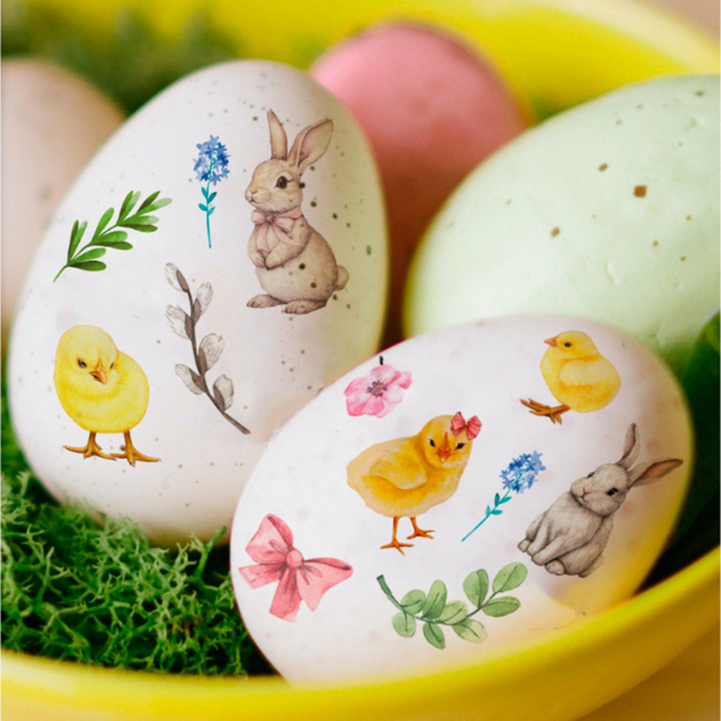 Наборы для творчества - Набор тату для декорирования яиц Tattooshka Весенние зверьки (L-82)#2