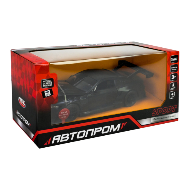 Автомодели - Автомодель Автопром Ford Mustang GT3 черная 1:24 (661293)#6