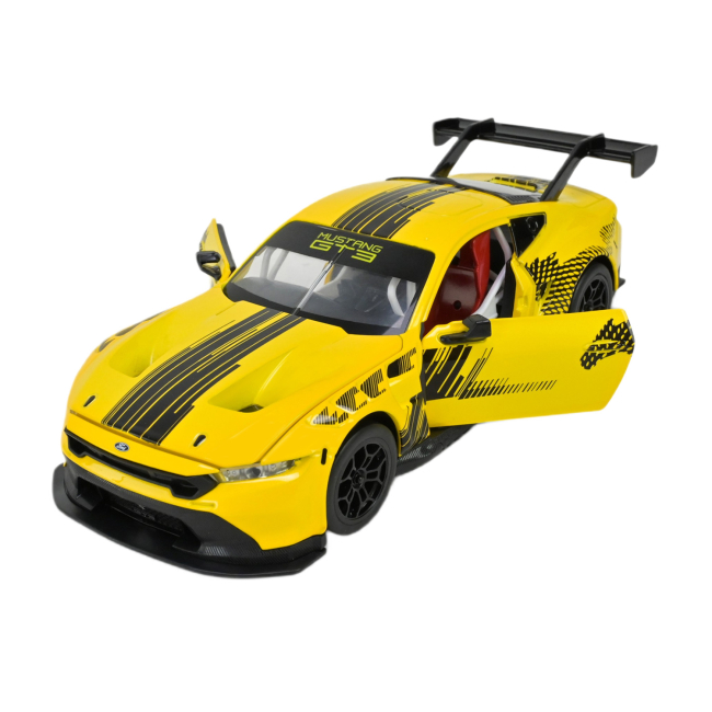 Автомодели - Автомодель Автопром Ford Mustang GT3 желтая 1:24 (661293A)#4