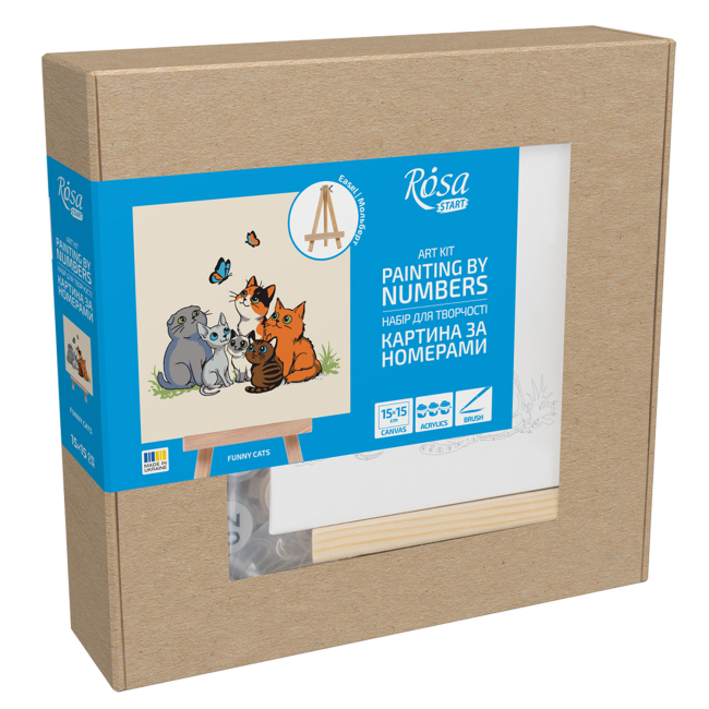 Товари для малювання - Картина за номерами Rosa Start Funny Cats 15 х 15 см (N00014090)#2