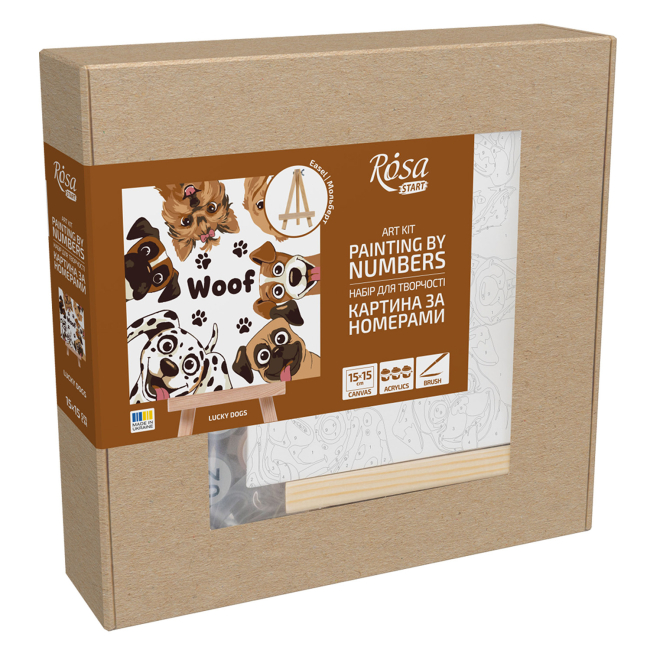 Товари для малювання - Картина за номерами Rosa Start Lucky Dogs 15 х 15 см (N00014091)#2